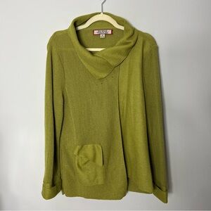 Beyond Threads Peruvian Alpaca Wool Sweater Cardigan Green Size Medium *T